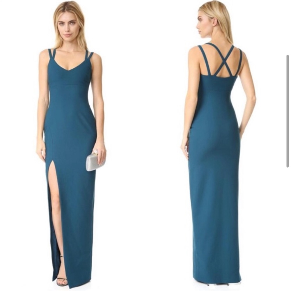 Cinq A Sept Echo Teal Green Gown Dress Size 0